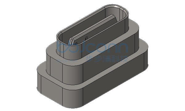 TYPE-C 6P 防水母座 直立式 H=6.50 两脚插 端子DIP IPX7 带防水圈