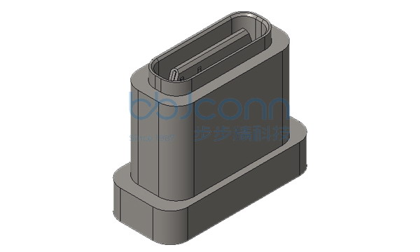 TYPE-C 6P 防水母座 直立式 H=10.50 端子DIP 带防水圈 IPX7