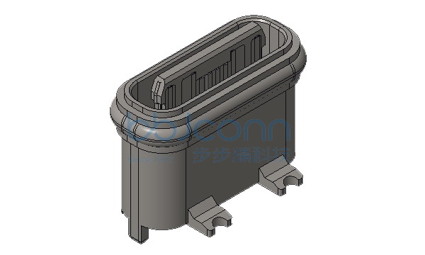 TYPE-C 16P 防水母座 直立式 两脚插两脚贴 H=6.48 舌片外露0.75 IPX7 编带