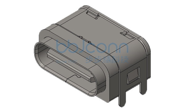 TYPE-C 6P 防水母座 板上四脚插 带柱 端子SMT L=7.15 IPX8 带中夹片 编带