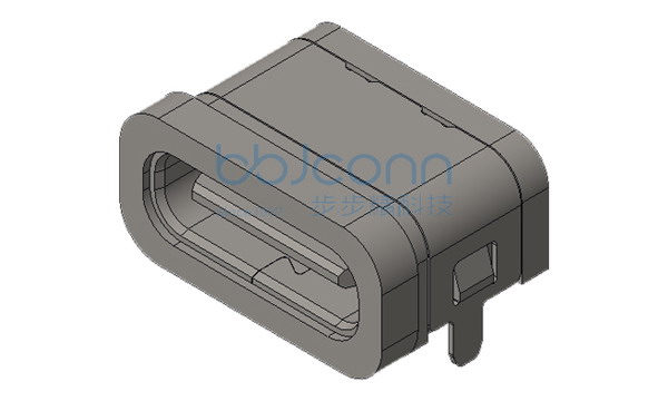 TYPE-C 16P 防水母座 板上两脚插 端子SMT 带中夹片 带柱 L=7.05 IPX6 带防水圈 编带