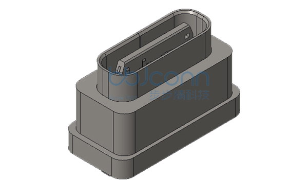 TYPE-C 6P 防水母座 直立式 DIP 两脚插 H=6.80 IPX7 不带方形防水圈 内模LCP 外模PA9T 编带