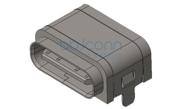 TYPE-C 16P 防水母座 板上两脚插 端子SMT 带中夹片 带柱 L=7.05 IPX6 带防水圈 编带