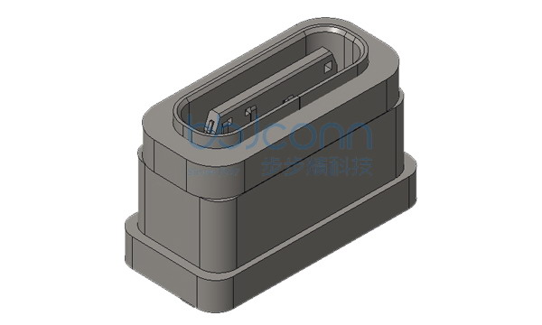 TYPE-C 6P 防水母座 直立式 DIP 两脚插 H=6.80 IPX7 带方形防水圈 编带