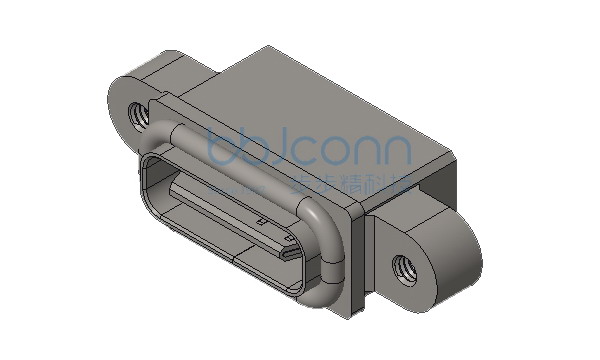 TYPE-C 6P 防水 母座 板上型 带柱 L=7.3 带螺纹孔 O型防水圈 端子SMT IPX8 编带