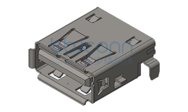 USB 3.0 A母 沉板2.26 SMT 两脚插+两脚贴 卷边 铁壳 LCP蓝胶 L=14.25 盒装