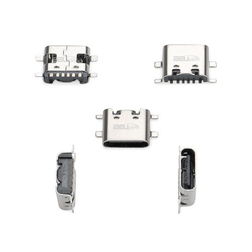 TYPE-C 6PIN　母座板上四脚全贴L=6.8--（UC.01.23-1B-0001）_调整大小